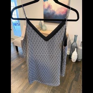 Express black and white patterned cami tank top fully lined size medium